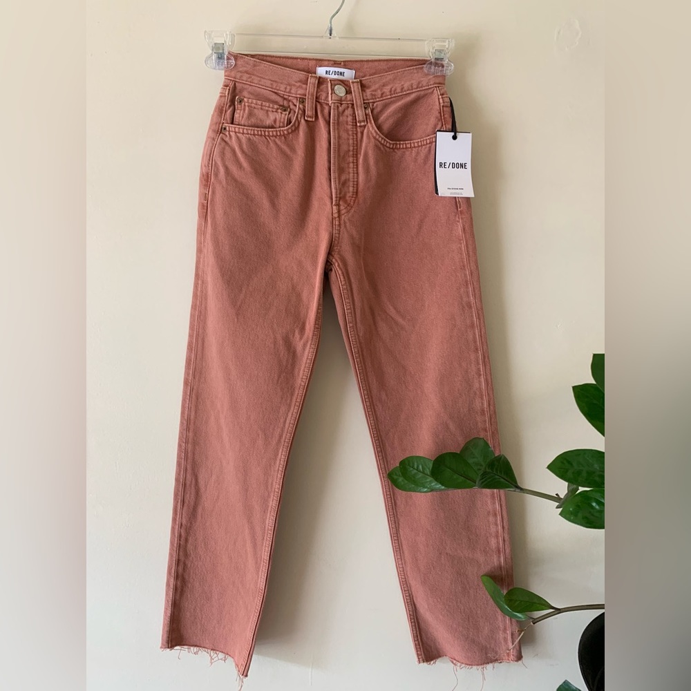 RE/DONE NWT 70s stove pipe high rise cropped jeans size 23